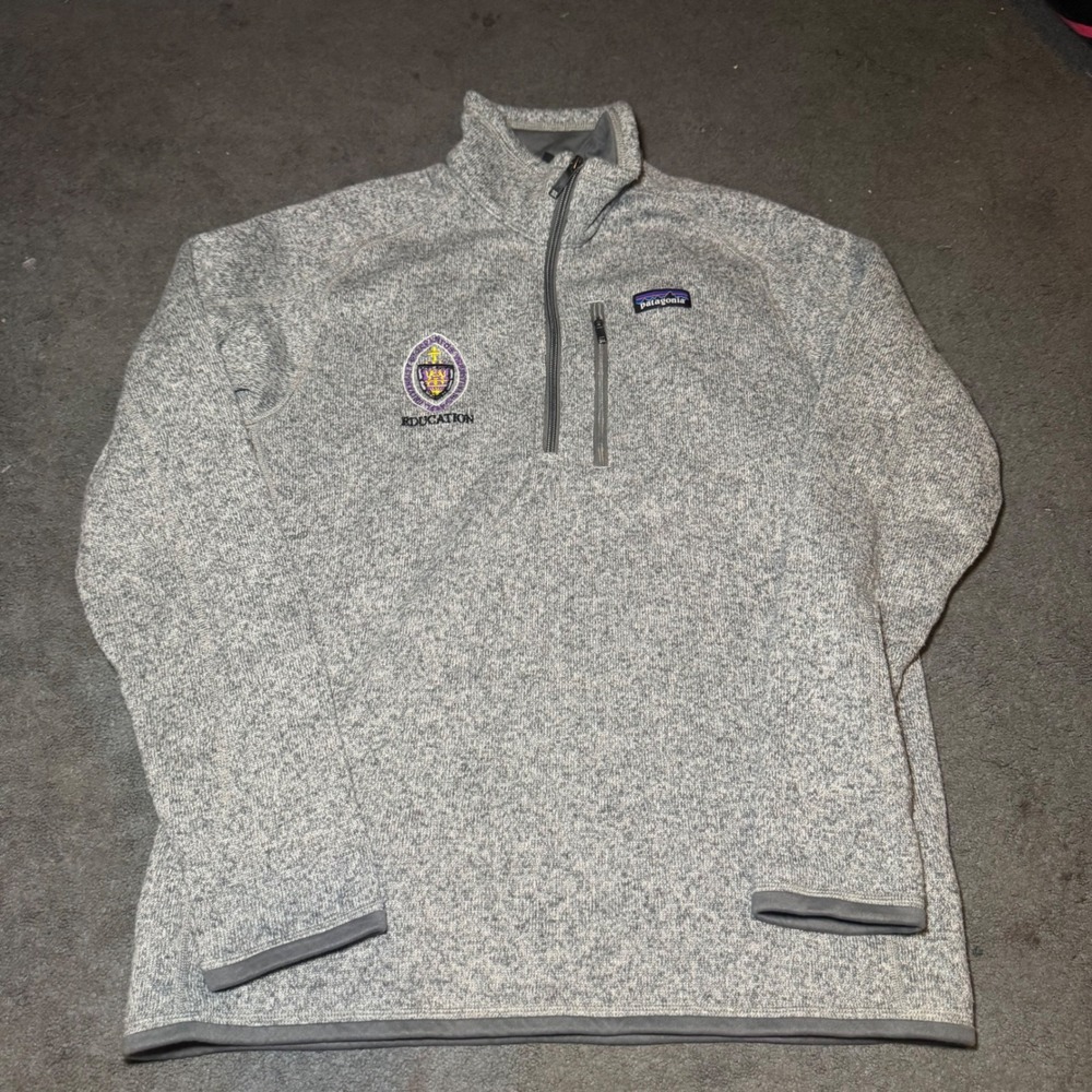 Patagonia Better Sweater 1/4 Zip Fleece Grey University of Scranton Mens Medium